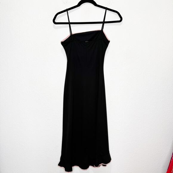 Taboo Y2K Vintage Ruffle Pink Hem Dress Whimsigoth Dark Punk Feminine Prom - Picture 4 of 8